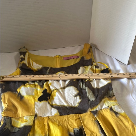 Eliza J Yellow and Brown Midi Dress - Picture 3 of 6